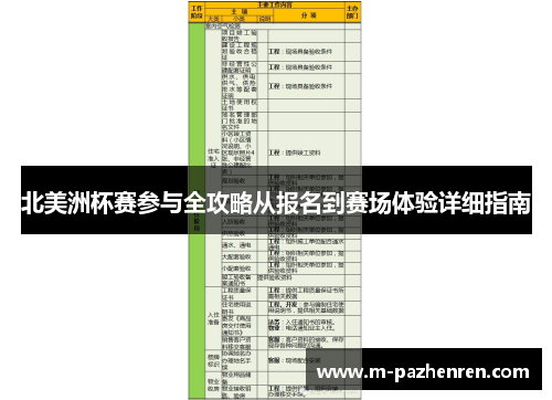 北美洲杯赛参与全攻略从报名到赛场体验详细指南